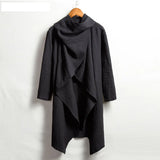 Shopmocho New  Personality Fashion Retro Men's Long Irregular Cape Mens Shirts Leisure Holiday Beach Cotton and Linen Men's Cape Coa