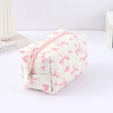 Shopmocho 1 pc exquisite bowknot single-layer pencil case, floral pattern design storage bag, a must-have for back to school season