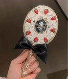 SHOPMOCHO Flower Knows Butterfly Cloud Shoulder Holding Mirror Holding National Style Classical Princess Mirror