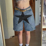 Shopmocho Aelfric Eden Star Patchwork Denim Shorts 2025 Men Summer Hip Hop Streetwear Shorts Y2K Harajuku Casual Track Shorts Sweatpants