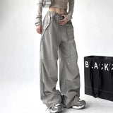SHOPMOCHO 2025 Autumn New Women's Cargo Pants American Style Loose Fit Long Pants For Sports Casual Bell Bottoms Floor Length