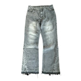 SHOPMOCHO Y2K Retro Jeans Light Color Dollar Pattern Embroidery Splice Denim Pants Gothic Hip Hop Streetwear Men Women Fashion Baggy Pants