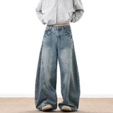 SHOPMOCHO Wide Leg Denim Pants Male Loose Cowboy Mopping Trousers Baggy Men's Jeans Fashion Handsome Washed Streetwear Casual