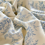 SHOPMOCHO 1pc Floral Fitted Bed Sheet Flower Printed Washed Cotton Bed Sheet with Elastic Single/Queen/King Size Bed Fitted Sheets