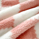 SHOPMOCHO 1 piece pink white flannel panda fleece soft and comfortable blanket nap blanket suitable for sofa bed sofa office suitable