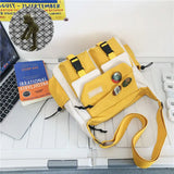 Shopmocho Japanese Simple Messenger Bag Student Nylon Waterproof Canvas Handbag Shoulder Crossbody Bags for Women Men Satchels Bolsas