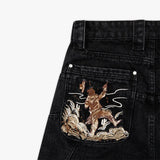 SHOPMOCHO Western Pistol Pendant Pocket Embroidery High Quality Loose Wide Leg Jeans Y2K Trend Men Women Fashion Comfortable Streetwear
