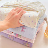 Shopmocho Washed Cotton Fitted Sheet with Elastic Bands Non Slip Adjustable Mattress Cover Printed  Pure Cotton  for Double King Queen