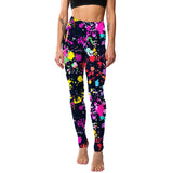 Shopmocho 2Pack Stretchy Women's Colorful Printing Leggings Elastic Tight Cropped Pants