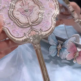 SHOPMOCHO Flower Knows Butterfly Cloud Shoulder Holding Mirror Holding National Style Classical Princess Mirror