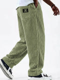 SHOPMOCHO Winter 2026 new fashion Men's Corduroy Straight Casual Pants spring autumn Outdoor Streetwear with Drawstring Elastic Waist