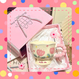 Shopmocho High Value Ceramic Flower Coffee Mugs Dishwasher Safe Creative Water Cups Birthday Gifts for Girls Household