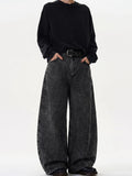 SHOPMOCHO High Streets Spring Summer Men's Jeans American Baggy Wide Leg Curved Knife Denim Pants Loose Solid Color Male Trendy Trousers