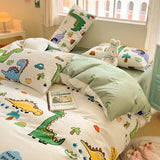 SHOPMOCHO 1Pcs 100% Cotton Printed Duvet Cover Cartoon Pattern Skin Friendly Breathable Comforter Cover Bedclothes for Children Students