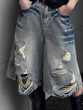 Shopmocho 2025 Spring Summer 5 Points Jeans Streetwear Hottie Washed Short Jeans for Women Y2k Fashion High Waist Wide Leg Jean
