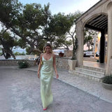 Shopmocho Sexy Backless Maxi Dress Summer Dresses Cross Halter Fashion U Neck Slim Glitter Evening Robe 2025 Summer Lady Beach Dresses