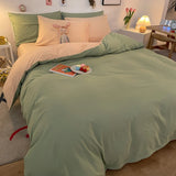 SHOPMOCHO 1 pc housse de couette 220x240 White White Gray Color Duvet Cover Double Size funda nordica cama 150 Queen/King Size Bed Cover