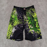 SHOPMOCHO Elite Blue Dragon Print Shorts American Trend Sports Casual Pants Outdoor Street Baggy Fifth Pants