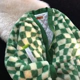 Shopmocho French green plaid coat women's autumn and winter new cashmere winter loose lazy style thick baseball cotton-padded jacket