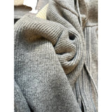 Shopmocho Hooded Knitted Cardigan Women Korean Fashion Zipper Sweater Outerwear Winter Long Sleeve Knitwear Streetwear Casual Jumpers New