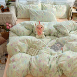 Shopmocho 2025 New Student Season Item Quilt Cover  A Fresh and Oxygen-rich Double-layer Gauze Printed Duvet Cover Skin-friendly Bedding