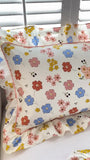 SHOPMOCHO A pair of cotton printed pillowcases with ruffled edges, garden body pillowcases, bed pillowcases