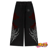 SHOPMOCHO Anime Cloud Print Wide Leg Pants Men Women Streetwear Harajuku Loose Trousers with Wing Pattern Elastic Waist Casual Bottoms