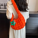 Shopmocho Women's Bag Korean Version Sweet Girly Style Shoulder Bag Fashion Casual Bubble Dumpling Bag Fold Cloud Bags Fashion Exquisite
