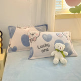 SHOPMOCHO 2pcs Fluffy Plush Pillowcase for Winter Warm Soft Coral Fleece Pillowcase Cover 48x74cm Cartoon Kids Pillow Sham Cushion Cover