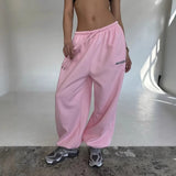 SHOPMOCHO Y2K American Black Retro Hip-Hop Oversized Woman Fashion Casual Sweatpants Loose Jogging Pants High Waist Wide-Leg Streetwear