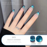 Shopmocho Blue Crystal Magnet Cat's Eye Gel Reflective Laser Reflective Semi Permanent UV LED Gel Polish 8ml Nail Art Varnishes