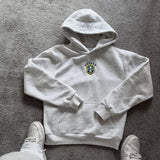 SHOPMOCHO New Casual Sports Style Hooded Sweatshirt, Football Team Embroidered Personalized Street Pullover, Unisex Loose Long-Sleeved Top
