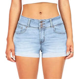Shopmocho Women's New Summer Fashion Waistband Denim Stretch Fabric Shorts Casual Versatile Street Shorts