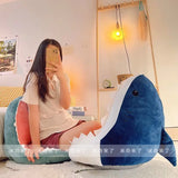 SHOPMOCHO Shark Shaped Lazy Cushion on The Ground,Tatami Futon Bedroom Balcony Bay Window Floor Soft Cushion,Children's Reading Area Chair