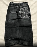 SHOPMOCHO Y2K American Southpole Hip-hop Oversized Jeans Mens Retro Skateboard Boy Wide-leg Pants Gothic Graffiti Couple Wide Pants