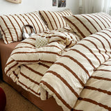 SHOPMOCHO Striped Printed Microfiber Duvet Cover Set Bedding Set, Breathable Lightweight Soft, Fade-Resistant Hypoallergenic Washable