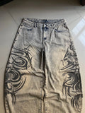 SHOPMOCHO American Y2K New Grey Printing Baggy Jeans Men Women High Street Vintage Hip Hop Harajuku Casual Joker Couple Wide-leg Pants