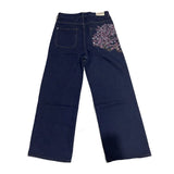 SHOPMOCHO Y2K Baggy jeans Cherry Blossom Selvedge Embroidery Denim Pants men women denim fabric American Hiphop Streetwear Wide Leg Jeans
