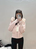 SHOPMOCHOAutumn and winter fashion jacket millennium style brown 2025Y2K retro new style waist slimming short coat small versatile top