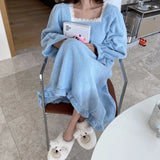 SHOPMOCHO Nightgowns Women Leisure Solid Sweet Princess Style Ulzzang Lace Solid Chic Sleepshirts Lovely Soft Home Wear Nighty 2025