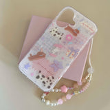 Shopmocho Ins cute dog puppy imd phone case bracelet back cover for iphone 15 16 promax 13 14 pro max stars capa fundas