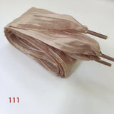 Shopmocho 5cm Widened Butterfly Bow Ruffled Yarn Shoelaces Flat Silk Big Bow Wide Laces Trend Beauty White Casual Shoes Laces Dropship