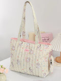 SHOPMOCHO 1 cute flower cat handbag with coin purse charm, daily commuting, travel handbag, large capacity portable handbag