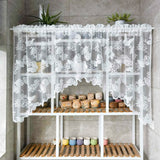 SHOPMOCHO 1pc Lace Bird Short Curtians for Kitchen Cafe Study Room Spring Pastoral Half Sheer Small Window Valance Drapes