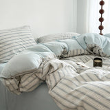 SHOPMOCHO New Washed Super Soft Duvet Cover Set with Bed Sheet Skin-friendly Bedding Set Hygroscopic Breathable Quilt Cover and Pillowcase