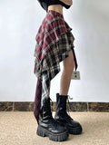 SHOPMOCHO 2025 Autumn Summer New Fashion Design Plaid Tassel Short Skirt High Waist Japan Popular Half Skirt Women's Skirt Pants