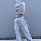 SHOPMOCHO Y2K Retro Sweatpants Double Waisted Embroidered Camouflage Pattern Wide Leg Pants Men Trend Casual Streetwear Unisex Baggy Pants