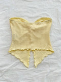 Shopmocho Twist Knot Cropped Tube Top for Women Summer Y2K Clothes Sexy Off the Shoulder Slit Crop Top