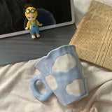 Shopmocho Ins style cute teddy bear irregular cloud tulip ceramic mug