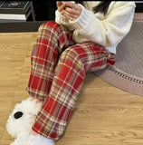 Shopmocho Women's High Waist Fleece Lined Wide Leg Pants Autumn Winter Comfortable Casual Korean Style Home Wear Slimming Trousers